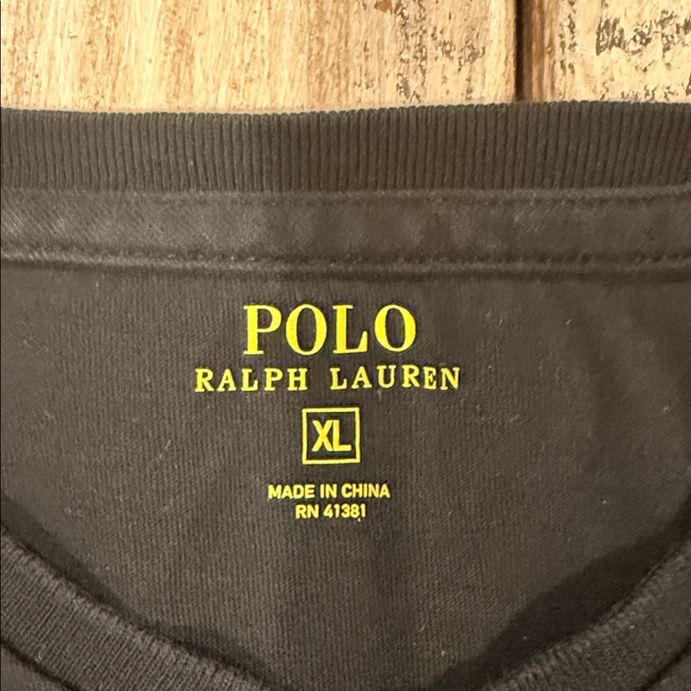 Polo by Ralph Lauren Men's Black Tee with Green Logo - Picture 2 of 9